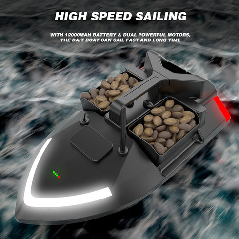 Modern GPS Fishing Bait Boat with 3 Bait Containers 12000mAh Wireless Bait Boat with Automatic Return Function Various styles