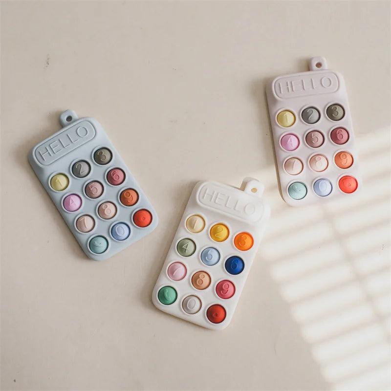 Baby Wooden Bear Phone Teether Toy Telephone Sleeping Pacifier Teething Flip Simulation Phone Toys Early Educational Toy Gifts