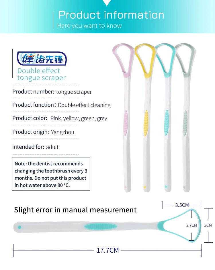 Tongue Scraper Cleaner for Adult Kid,Tongue Brush for Fresh Breath Dental Eliminate Bad Breath in Seconds Oral Care Tool