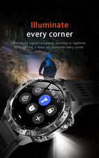 GPS Smart Watch for Men 2G ROM GPS Offline Maps Waterproof Swim Hiking Fitness Tracker Sleep SpO2 Rugged Durable Smartwatch GPS
