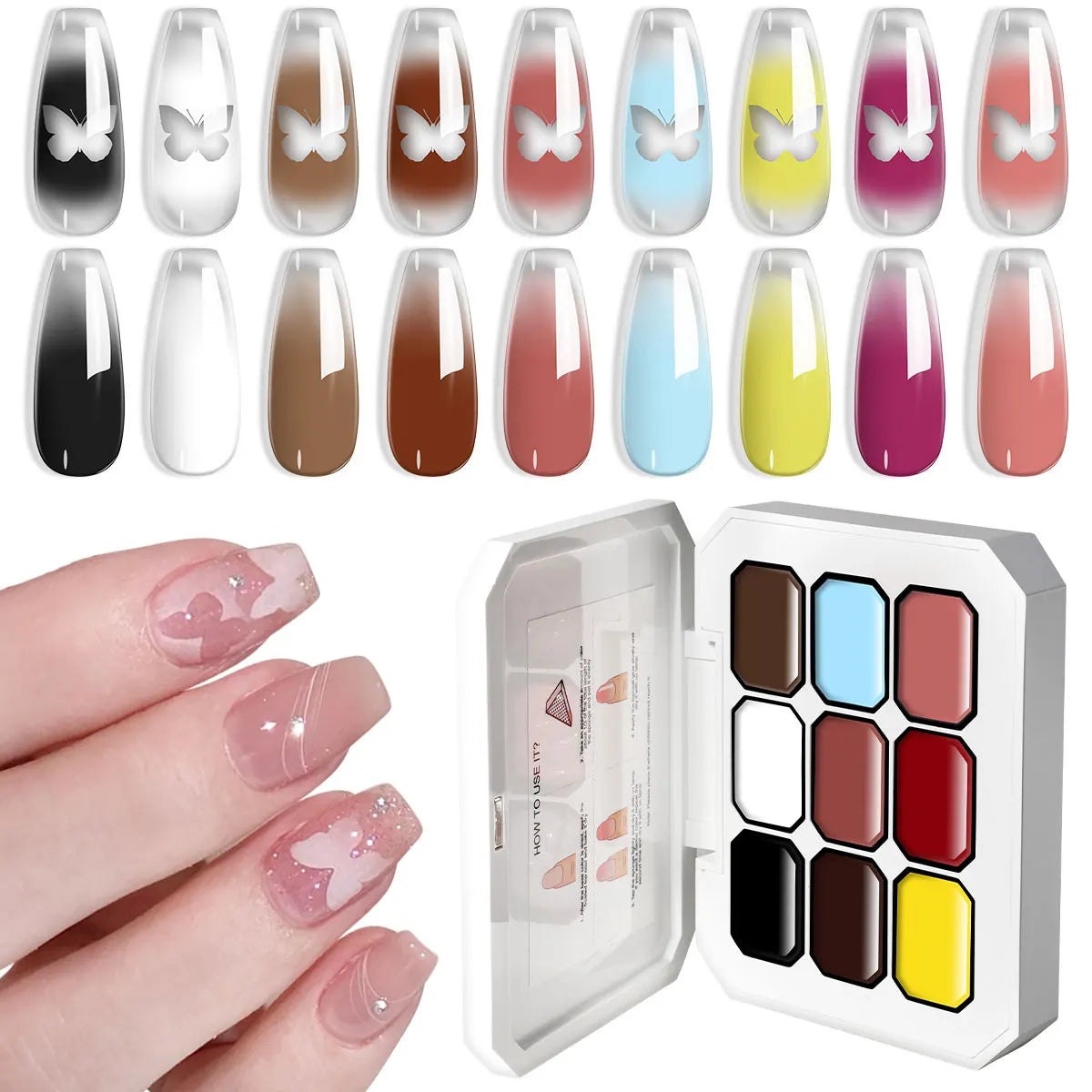 LIMEGIRL Gradient Gel Set Semi Permanent-High Glossy-Gradient-Colorful Nail Gel Polish Kit Soak Off Varnish for Nail Art Design