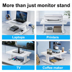 Oatsbasf Computer Monitor Stand Laptop TV Holder Monitor Shelf 360° Rotation Computer Desk Height Adjustment 50LB Load Bearing