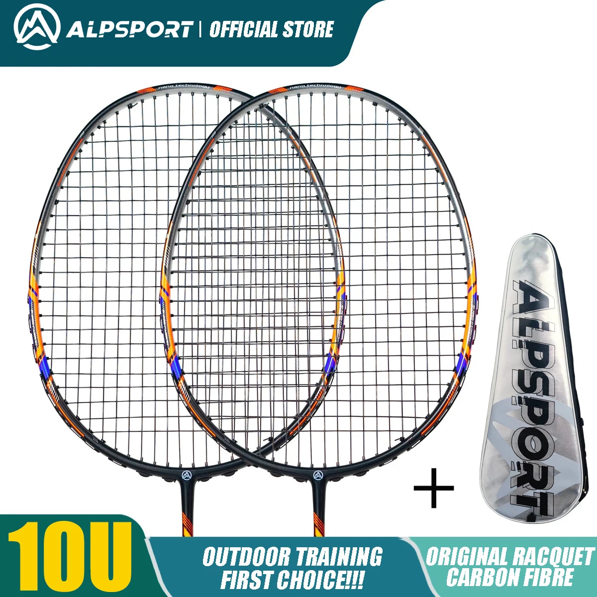 ALP GJ 10U Ultralight 52g T800 Bow And Arrow Badminton Racket Authentic Tensile Force 13kg Outdoor Sports Carbon Fiber Titanium