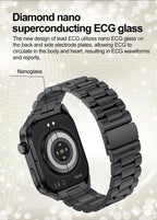 2026 New Nursing Grade Uric acid Blood lipids Smart Watch Men ECG+PPG Blood Pressure Heart Rate Bluetooth Call Health Smartwatch