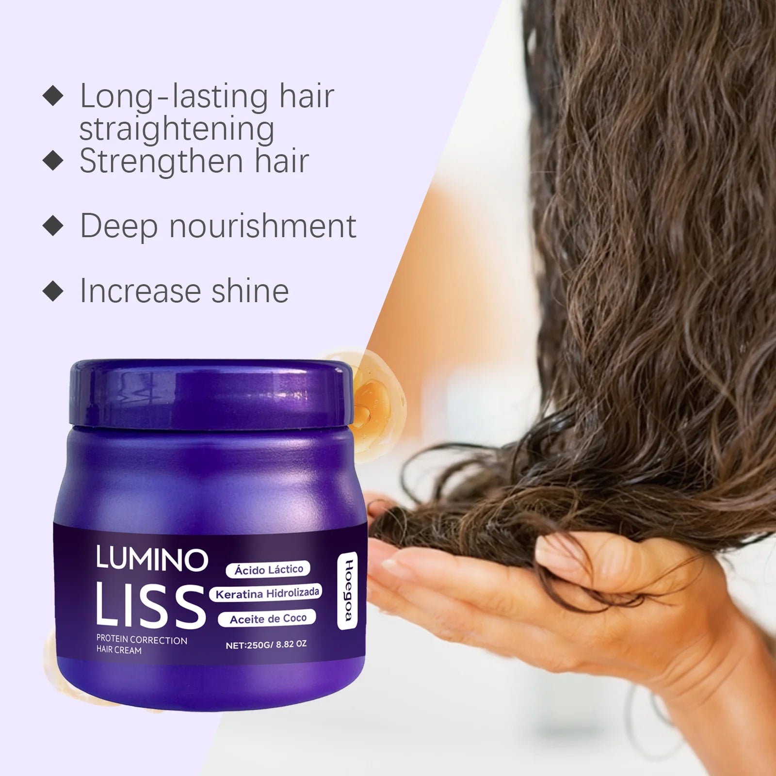 250g Keratin Straightening Hair Mask Restore Hair Soften Gloss Straightener Deep Repair Conditioner For Dry Damaged Frizzy Hair Secondary image