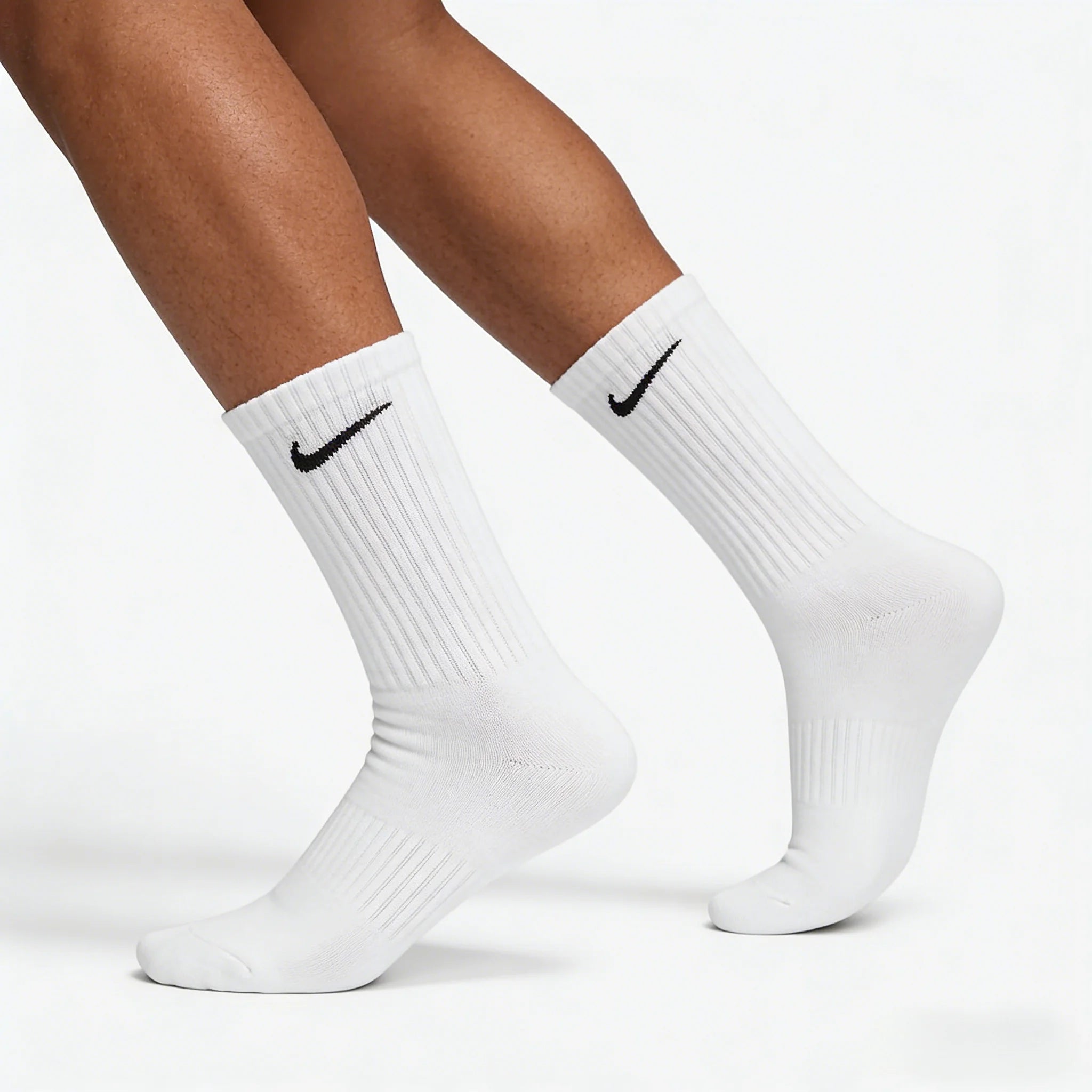 Nike Logo Athletic High-Top Socks Training Mid-Calf Socks Unisex Style Combo Pack White SX7676-100 Main image