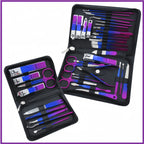 6-18pcs Set Professional Stainless Steel Manicure & Pedicure Kit Precision Nail Care with Travel Case with Nail Clipper Scissor