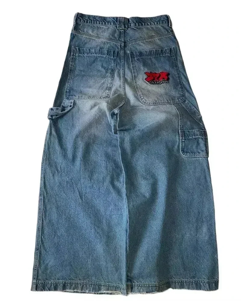 American Y2K 2025 New Baggy Wide Leg Black Jeans Overszied Women Street Casual Joker Denim Pants Couple Jeans Vintage Streetwear