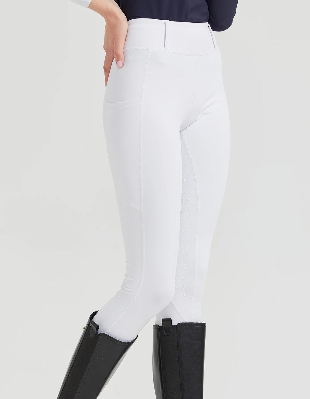 Spring and summer riding pants women's knitted high-stretch, slim-fitting silicone riding pants tight riding pants breathable we