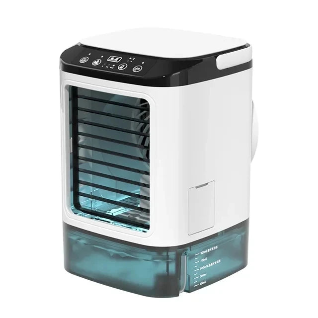 2026  Ultrasonic Mini Air Conditioner 3-Speed Portable Cooler with Colorful Light Humidifier