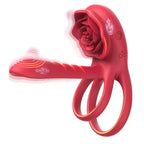 Rose Penis Ring Vibrator Female G-spot Clitoral Stimulation Male Ejaculation Delay Silicone CockRing Adult Sex Toy for Couples