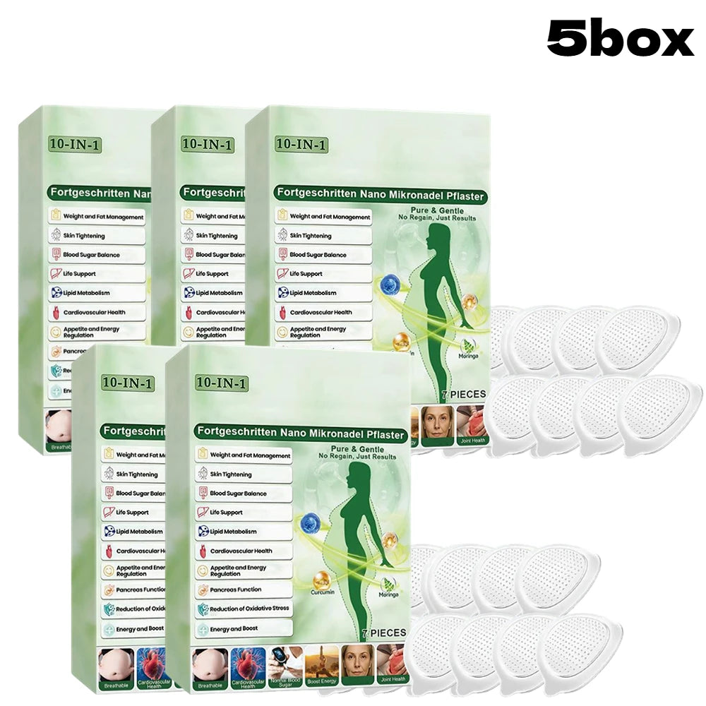 2026 Newest Nano Microneedle Firming Sticker - Moringa & Curcumin Extract, Skin Tightening, Fat Management For Women Men