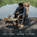 OneTigris Portable Tigerblade Camping Chairs Outdoor Folding Fishing Chair For Trekking BBQ Parties Gardening Beach Indoor Use