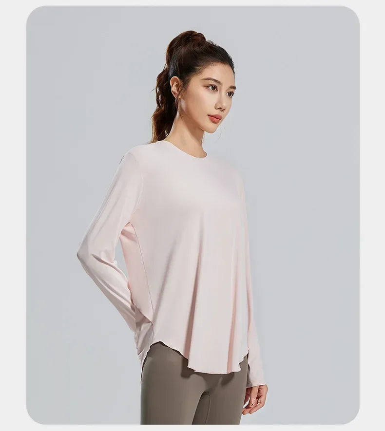 STOUREG Yoga Cover Up, Breathable Sportswear, Loose Fitness Shirt, Plus Size Workout Tops, Summer Cooling T-shirt