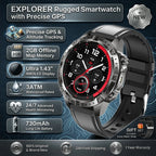 Smart Watch for Men GPS Offline Maps 2G ROM 10ATM Waterproof Heart Rate Diving Skiing Hiking Rugged Durable Smartwatch Men Women