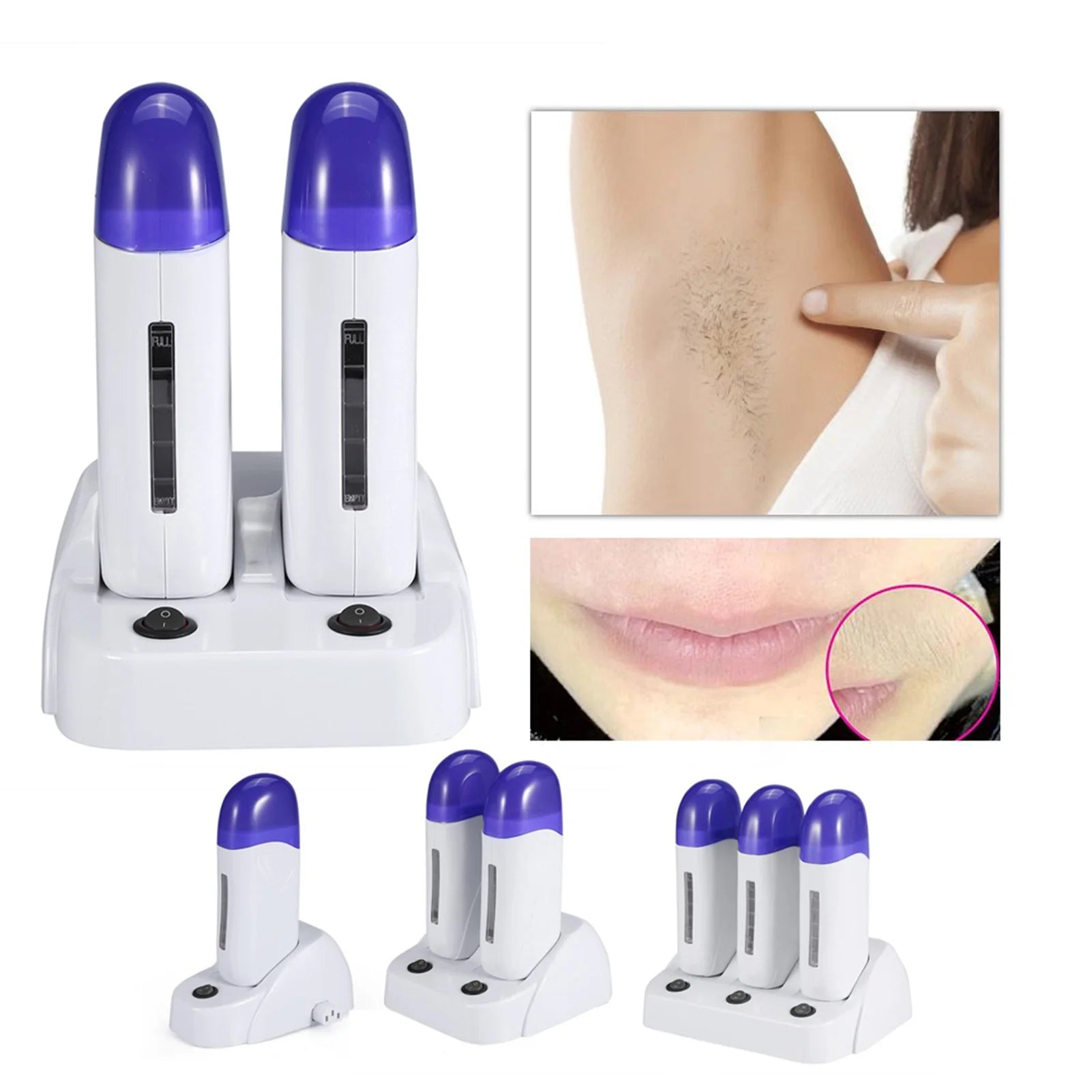 3 Types Cartridge Wax Depilatory Roller Warmer Heater Waxing Body Hair Removal Machine Wax Cartridge Heater Cartridge Wax Roller Main image
