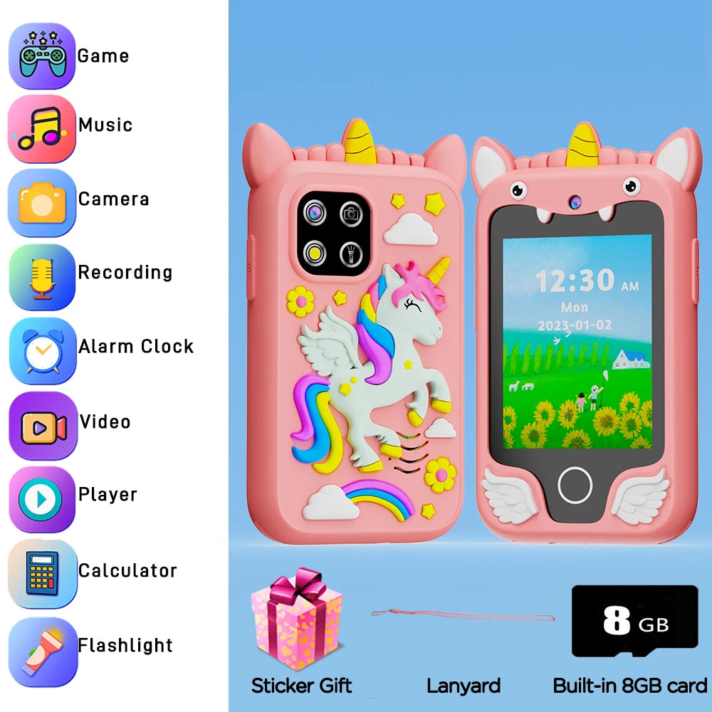 Baby Phone Toy Educational Simulation Mobile Toy with Games Music Stories Video Toddler Learning Play Phone Gift for Kids
