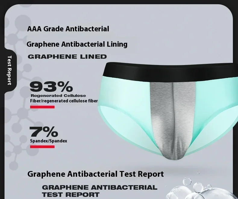 4pcs LORIEN CREST ice silk Men's underwear seamless ultra-thin double-layer crotch breathable men's briefs mid-waist sexy&light