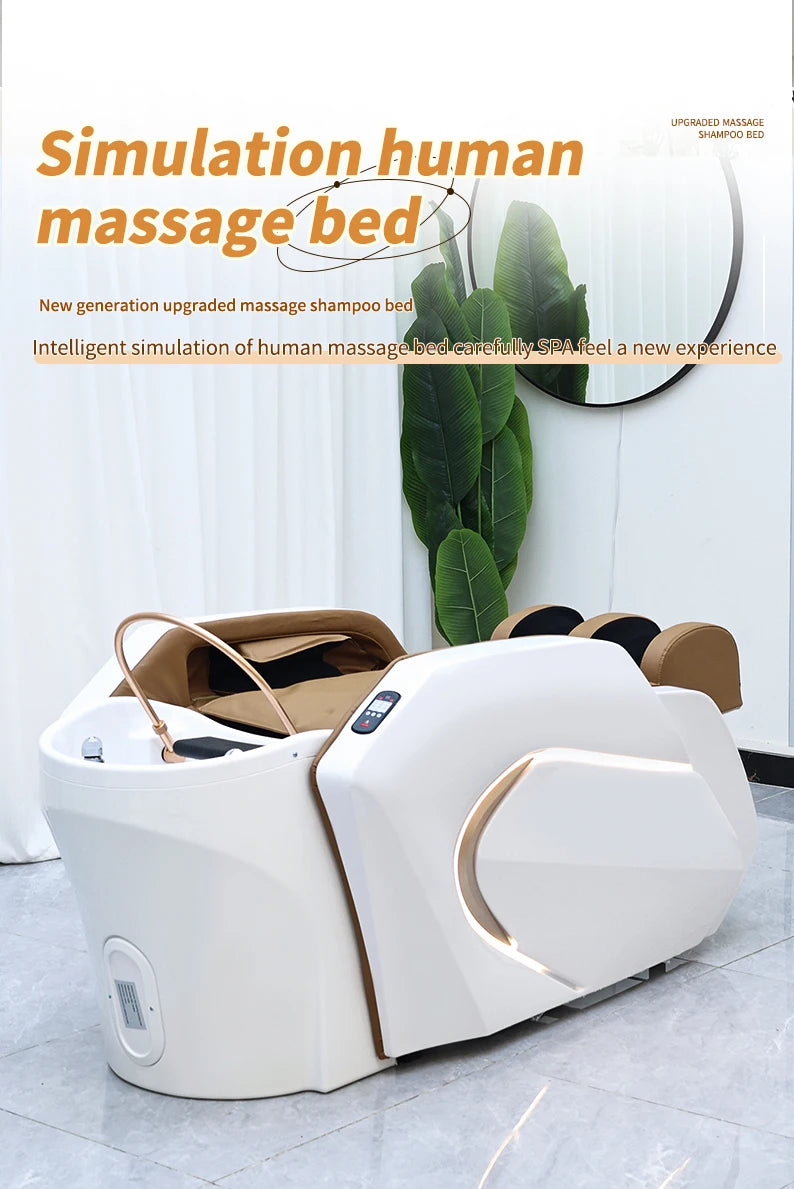 Beauty Salon Hair Washing Chair Electric Massage Table Head Spa Shampoo Bed Equipment Furniture Silla De Salon De Belleza