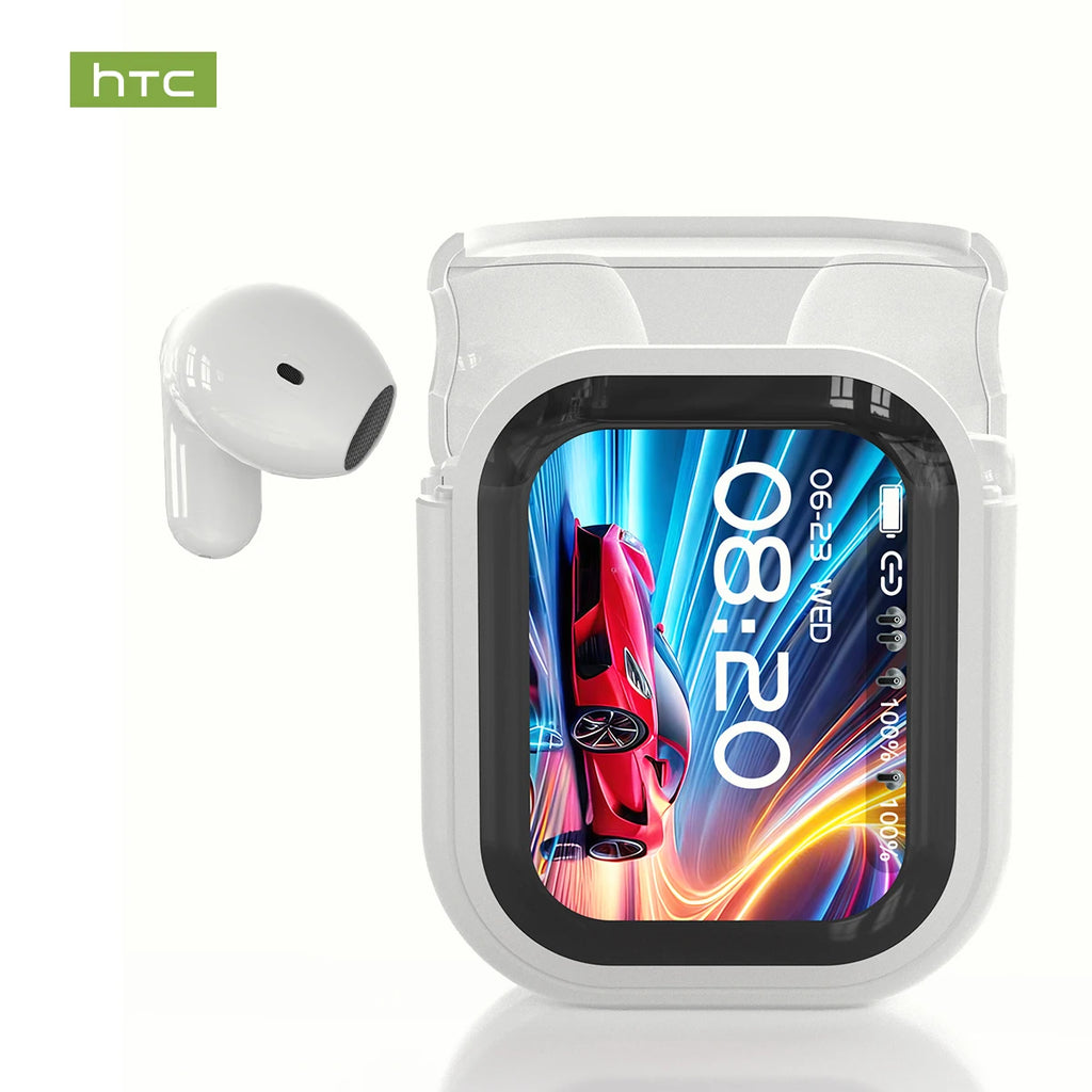 Auriculares Traductor DeIdioma 2026 HTC NE20 Translator Earbuds 6in1 iOs Android 60H Playtime Business Travel Meeting LCD Touch