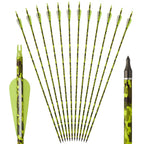 Toparchery 31.5Inch Mixed Carbon Arrows ID 6.2mm Plastic Feather Outdoor Target Hunting and Shooting