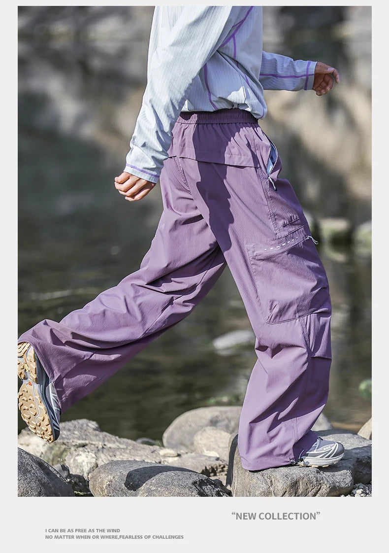 CHRLCK Men's Hiking Cargo Pants Waterproof Outdoor Quick Dry Lightweight Ripstop Women Camping Fishing Climbing Hunting Trousers