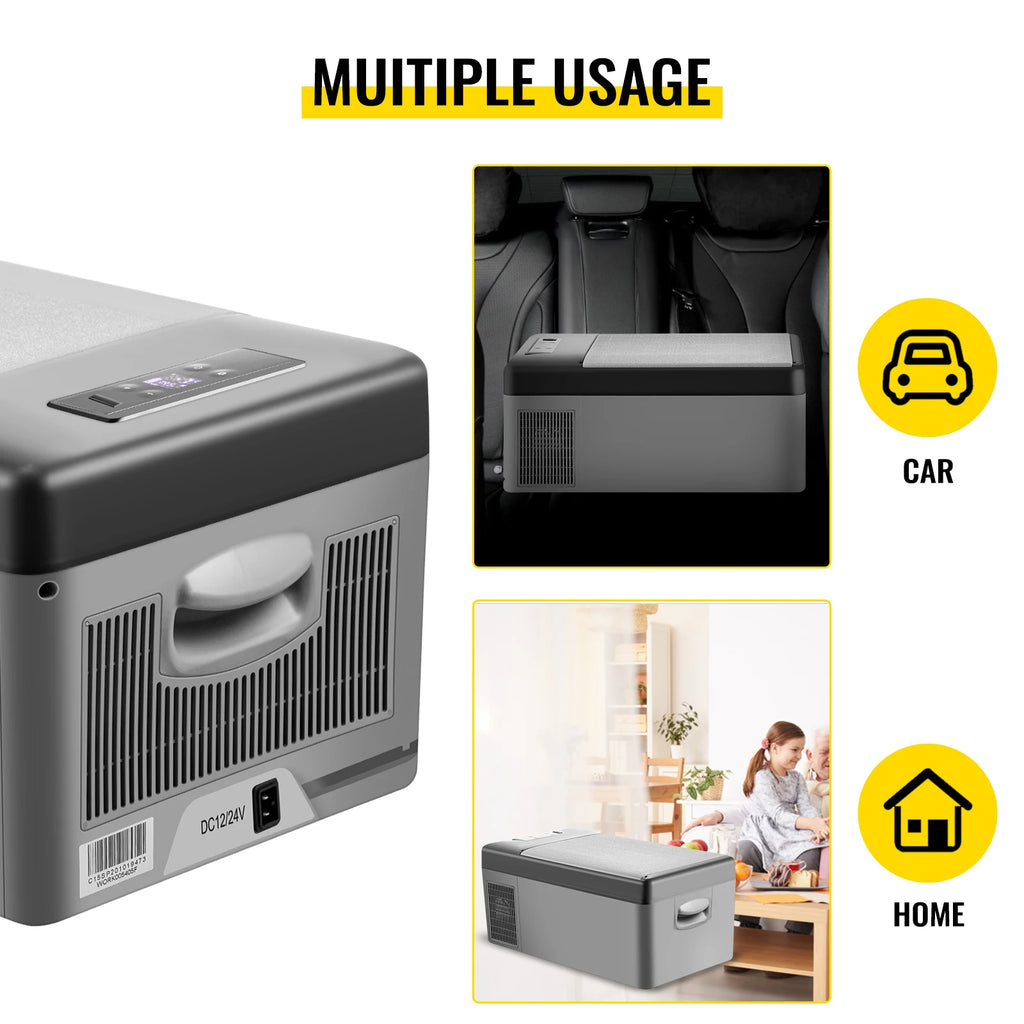 Sihao Mini Fridge Refrigerator Portable Car Freezer 15L/20L 12V/24V Compressor Cooler for Traveling Camping Outdoor Activities