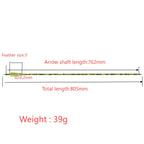 Toparchery 31.5Inch Mixed Carbon Arrows ID 6.2mm Plastic Feather Outdoor Target Hunting and Shooting