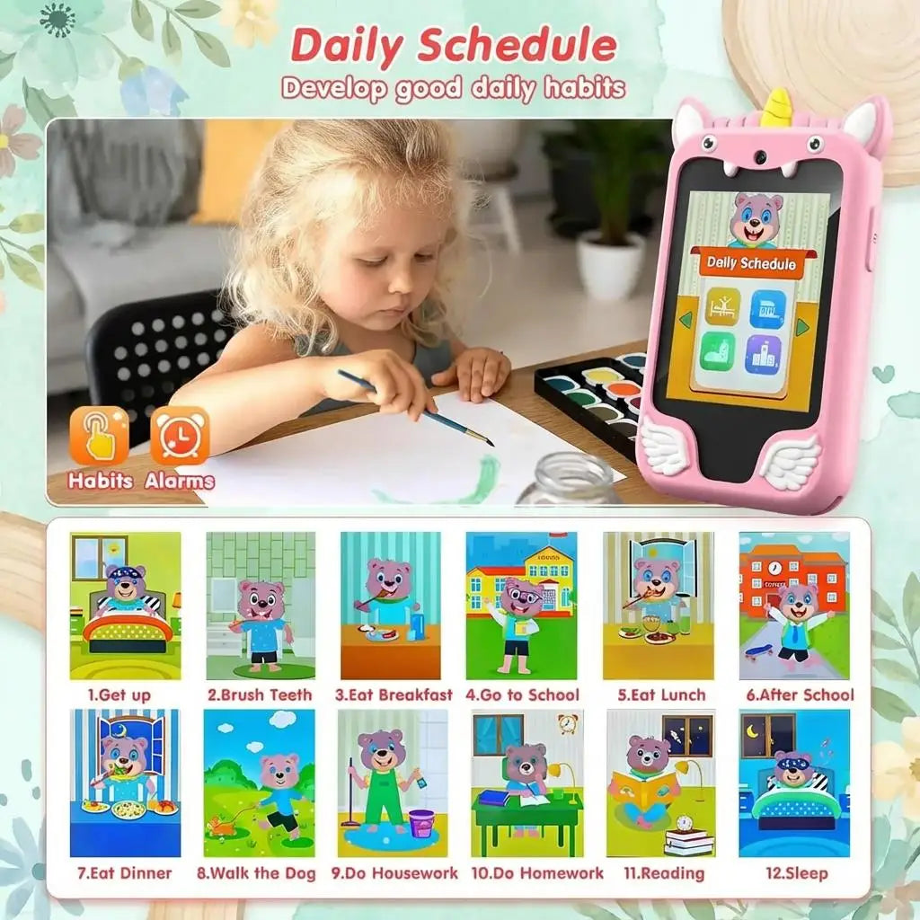 Baby Phone Toy Educational Simulation Mobile Toy with Games Music Stories Video Toddler Learning Play Phone Gift for Kids