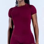 Seamless Yoga Top for Women Short Sleeve Gym Crop Top Light Weight Yoga Shirts Fitness Gym Shirts Stretchy Sports Shirts