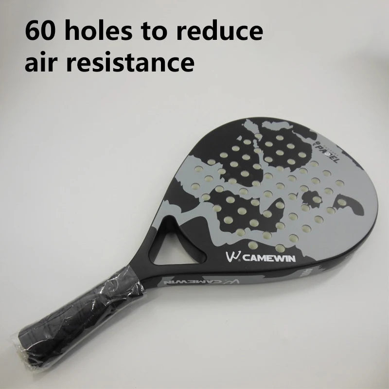 Lightweight Carbon Fiber Cage Padel Racket | Tennis Racquet Sports Equipment Fitness And Health, Good Elasticity, High Quality!
