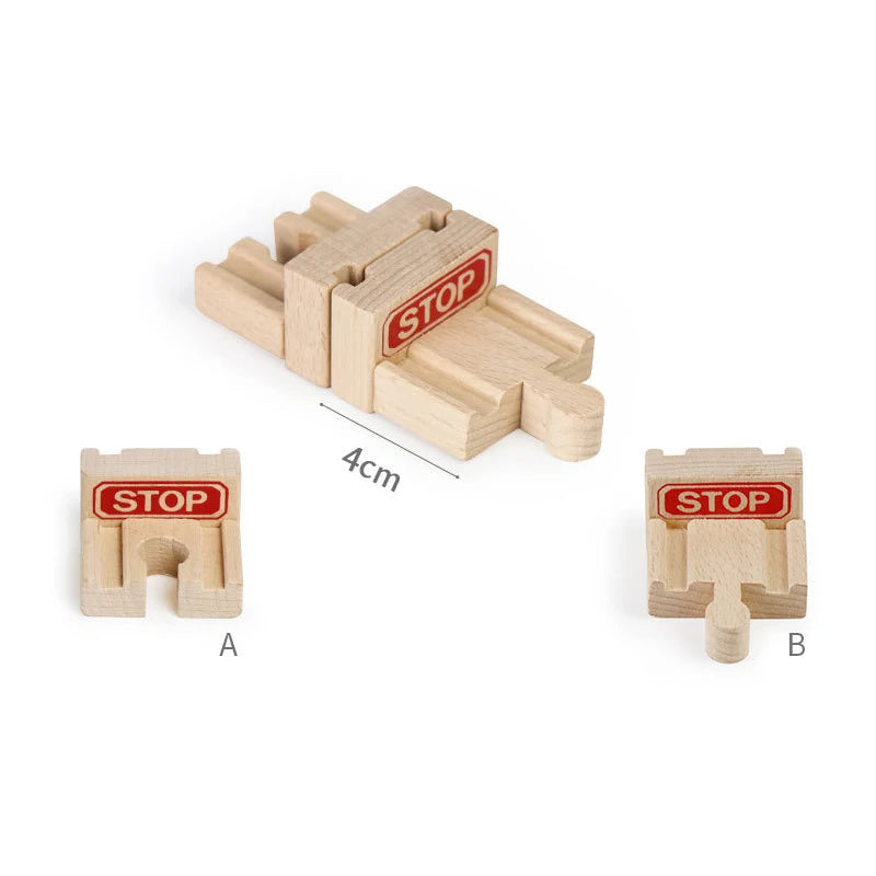 Wooden Train Track Assembly Toys For All Thomas Trains Car Bridge Piers Traffic Light Beech Wooden Railway Kid Creative Toy