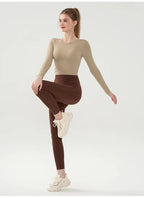 Fashion Sports Tops Pilates Running with Chest Pad Fitness Long Sleeve Tight Quick-drying Shirts Yoga Top Out Wear Clothing