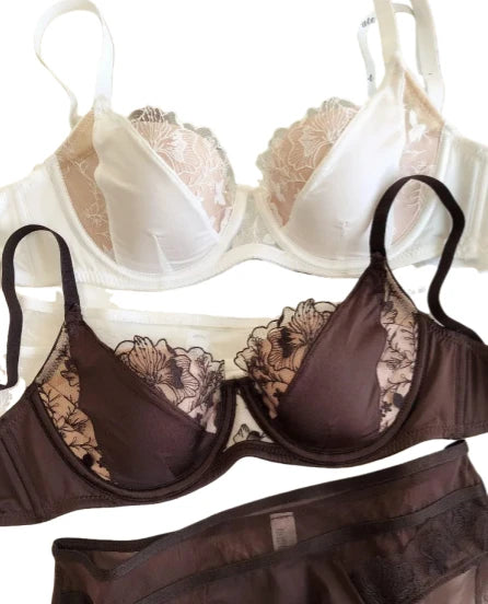YUQI French Retro Lace Lingerie Set -Push Up Minimizer Bra with Soft Underwire for Large Bust,Sexy Bralette & Panty Set,Hot Sale Main image