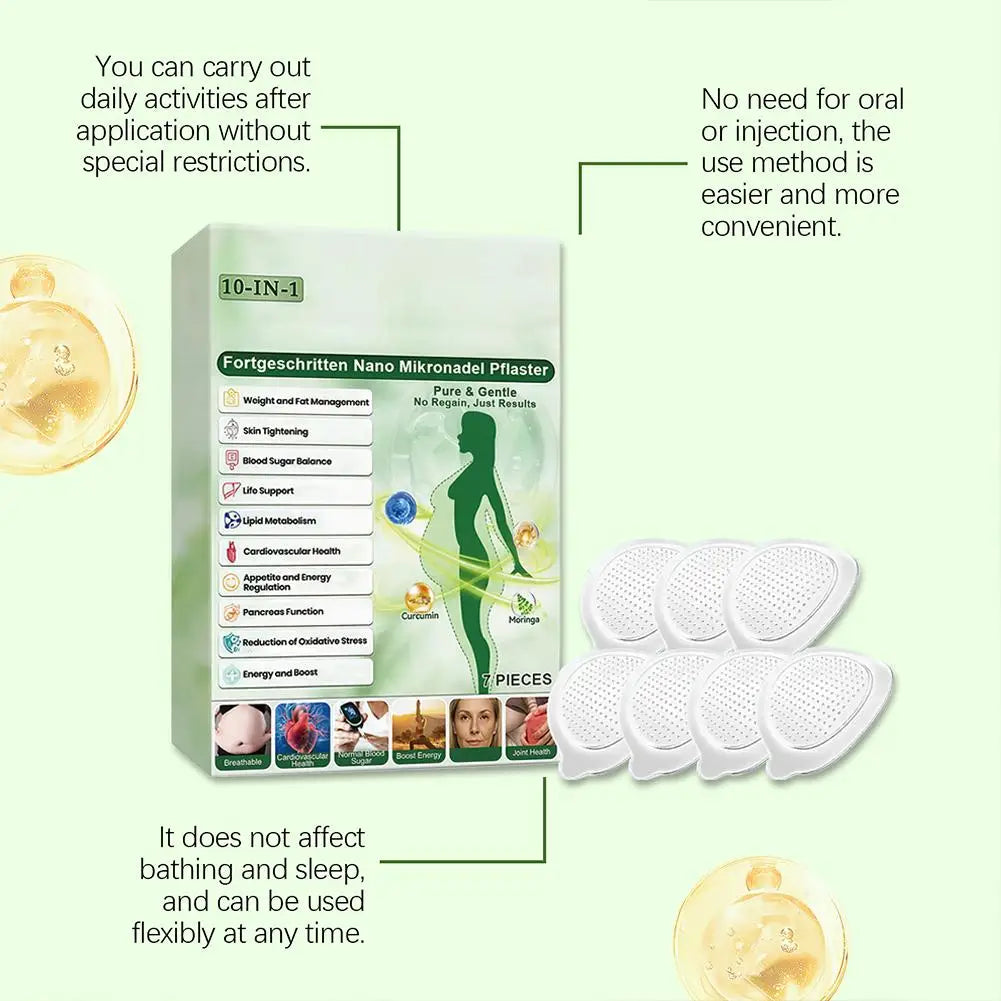 2026 Newest Nano Microneedle Firming Sticker - Moringa & Curcumin Extract, Skin Tightening, Fat Management For Women Men