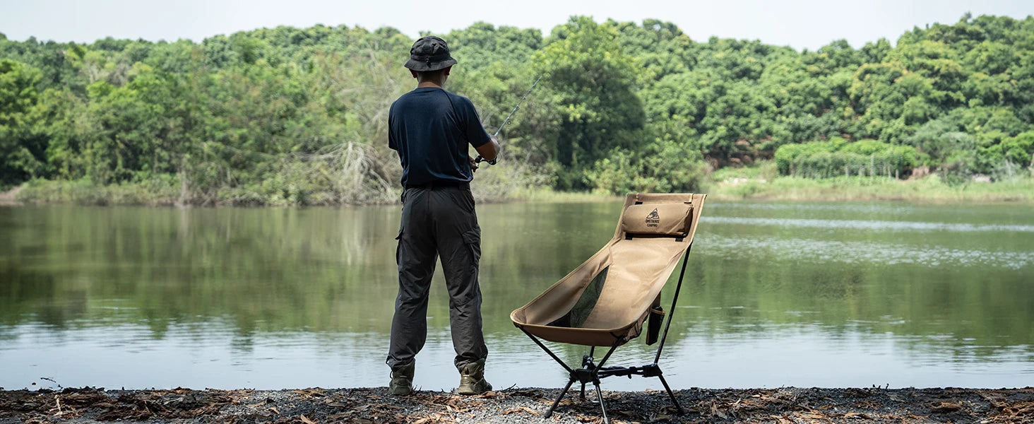 OneTigris Portable Tigerblade Camping Chairs Outdoor Folding Fishing Chair For Trekking BBQ Parties Gardening Beach Indoor Use