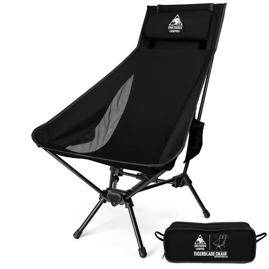 OneTigris Portable Tigerblade Camping Chairs Outdoor Folding Fishing Chair For Trekking BBQ Parties Gardening Beach Indoor Use
