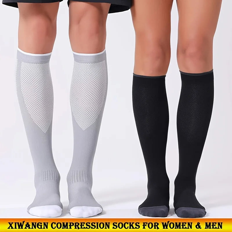 1/4 Pair Compression Socks Men Women 20-30mmhg - Circulation Support Socks Suitable Care Travel - Soft Breathable Sports Socks