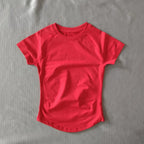 DF LOGO Short-Sleeve Sports T-Shirt  for Women,Impact Cropped Gym Top, Lightweight Yoga Top, Stretchy Athletic Tee