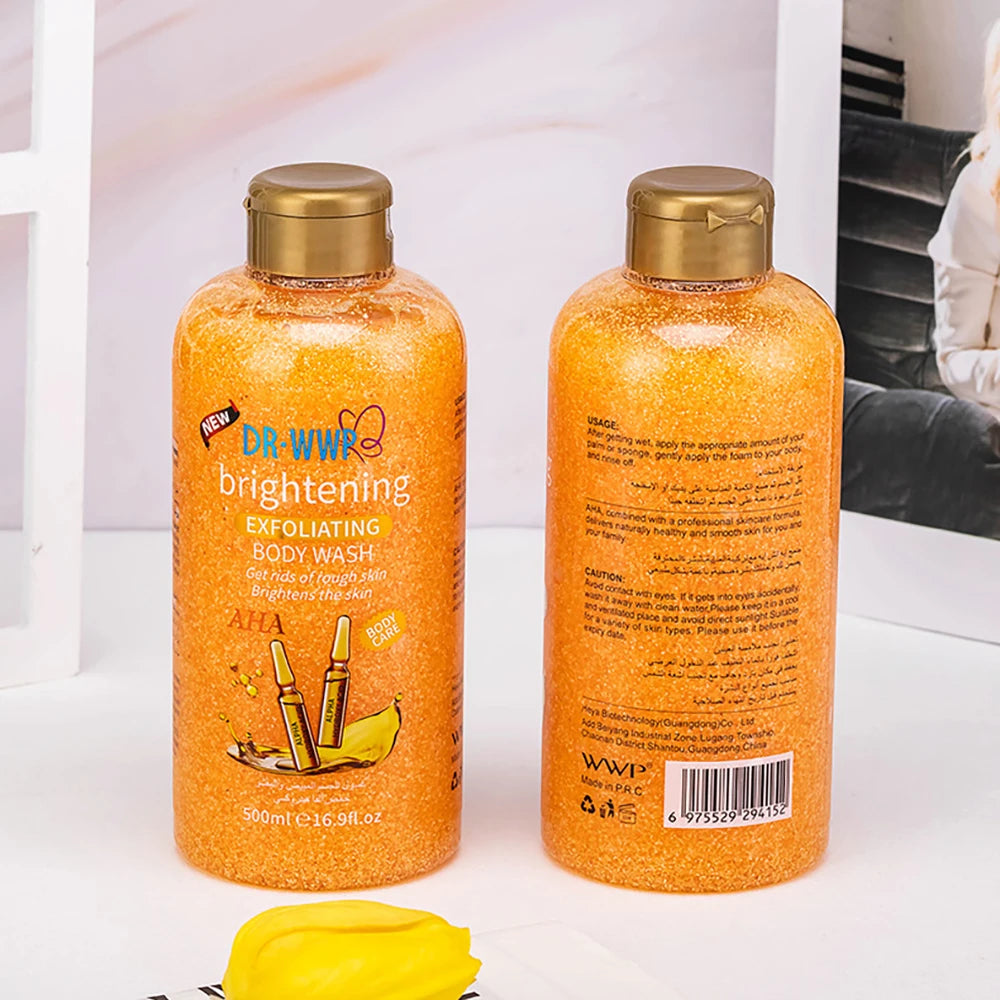 500ml Rose Kojic Acid Lavender Shower Gel Deep Cleansing Brighten Skin Scrub Body Wash Exfoliator Body Care Fragrance Skincare