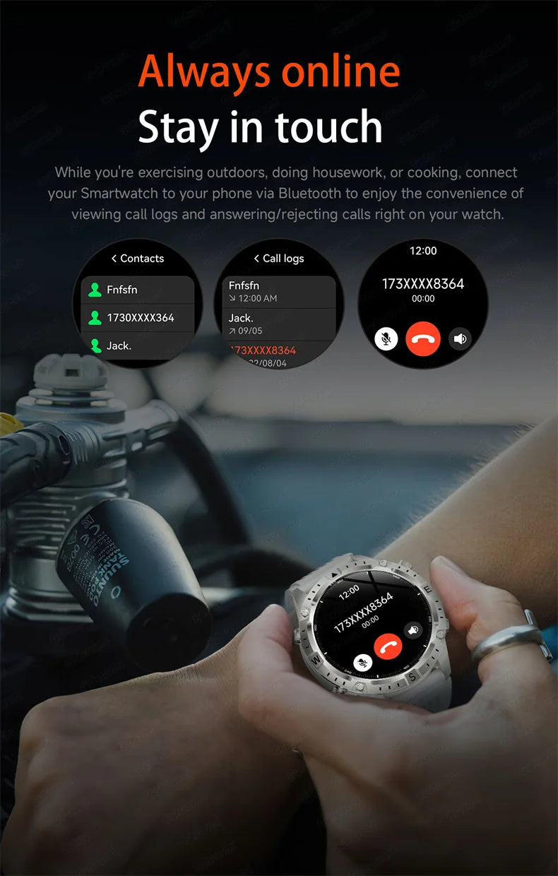 Smart Watch for Men GPS Offline Maps 2G ROM 10ATM Waterproof Heart Rate Diving Skiing Hiking Rugged Durable Smartwatch Men Women