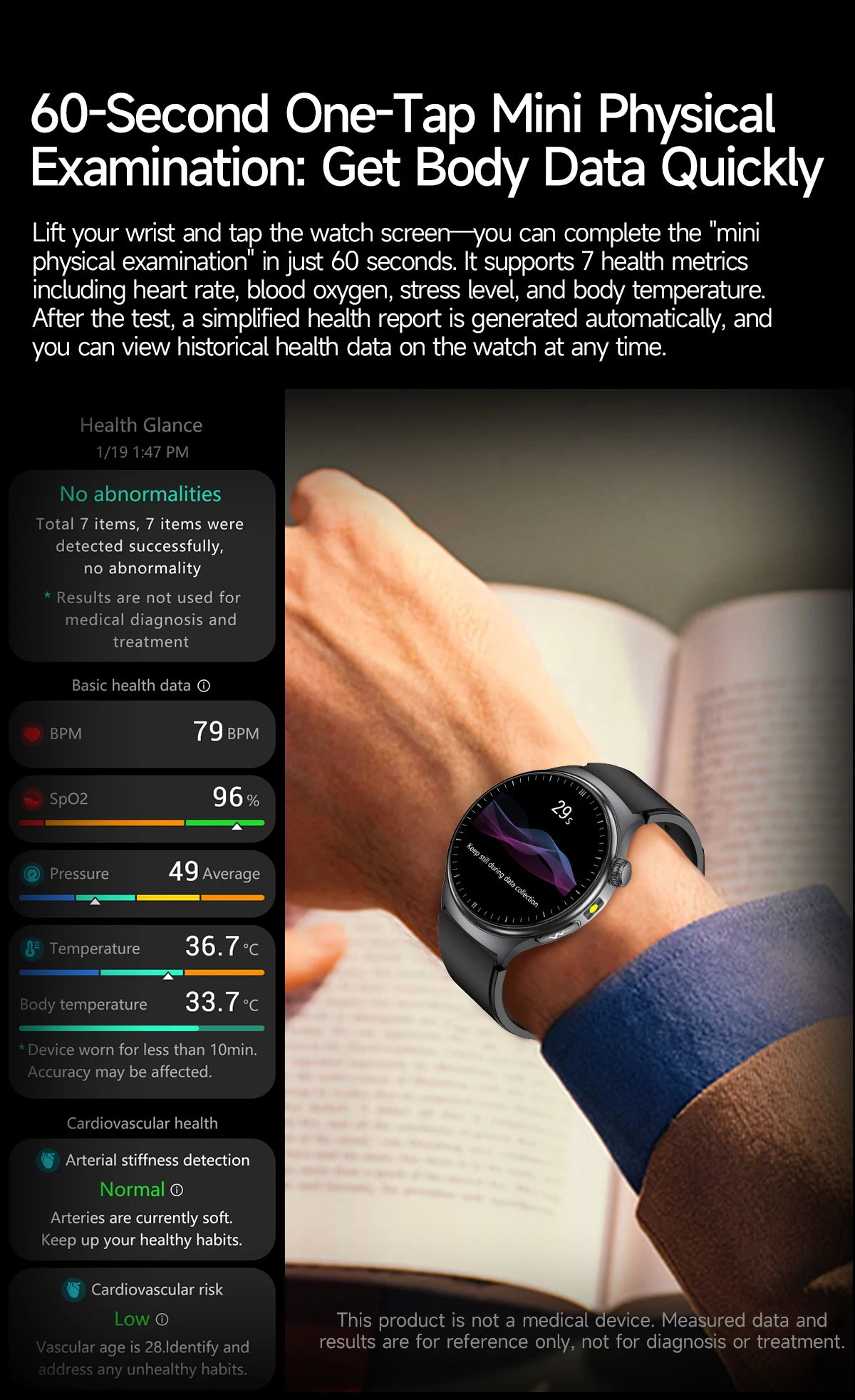 New Accurate ECG Smart Watch Blood Lipids Five Viscera Health Check Body Temperature BT Call Sports Smart Watches For Men 2026