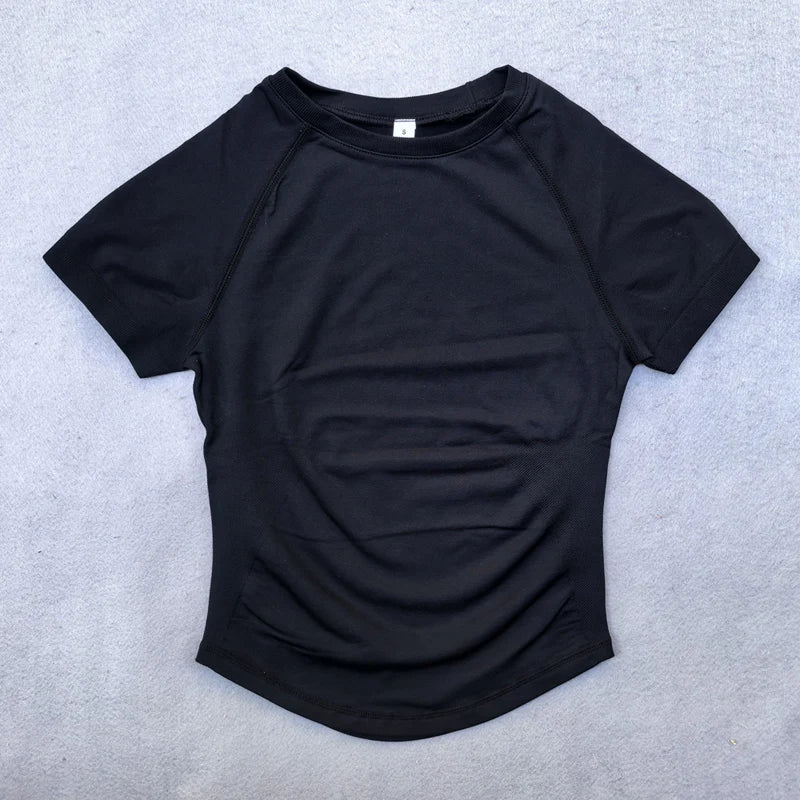 Seamless Yoga Top for Women Short Sleeve Gym Crop Top Light Weight Yoga Shirts Fitness Gym Shirts Stretchy Sports Shirts