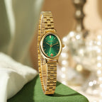 BERNY Gold Watch for Women Olive Green Quartz Jewelry Bracelet Casual Jewelry Women's Wristwatch Small Fashion Ladies Watches