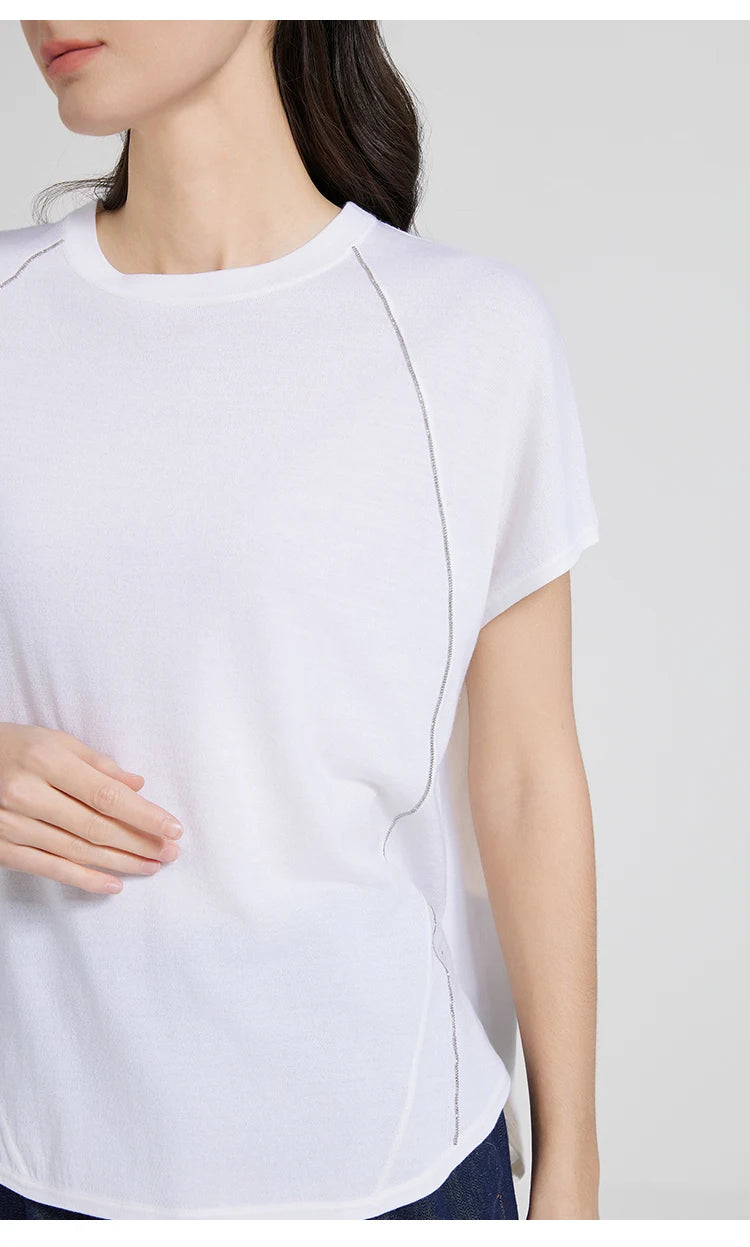 BC1071  Luxury Women's Clothing Merino Wool Silk Pullover Sweaters Woolen Ladies Clothes Womans Woolen loose Tops
