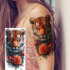 1 Sheet Unique Watercolr Lion Tiger Animals Temporary Tattoos Long Lasting Waterproof Fox Owl Fake Tattoo Sticker Body Art Tatoo