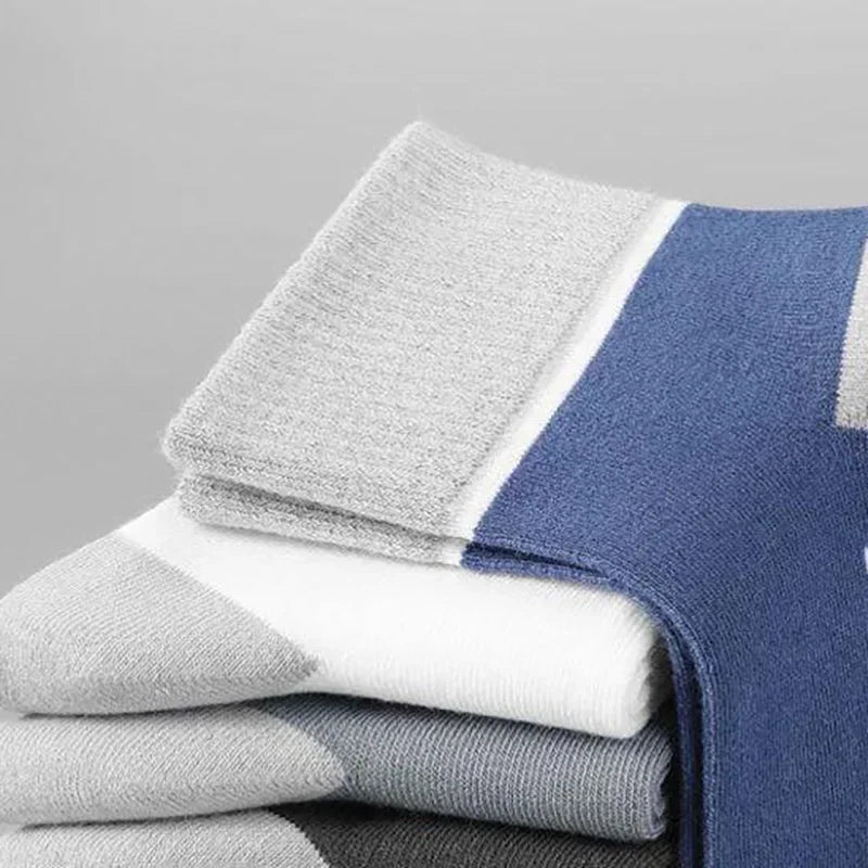 Men's 100% Cotton Casual Socks for Spring and Summer, Men's Antibacterial & Deodorant Business Socks, High-Quality Sports Socks