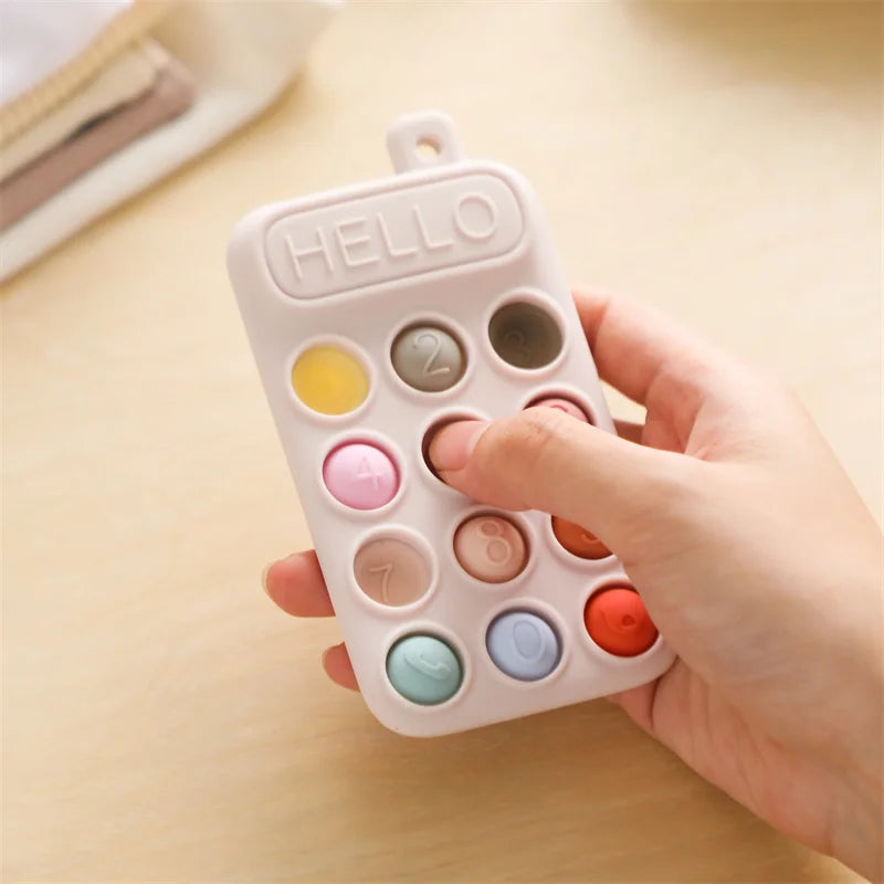 Baby Wooden Bear Phone Teether Toy Telephone Sleeping Pacifier Teething Flip Simulation Phone Toys Early Educational Toy Gifts