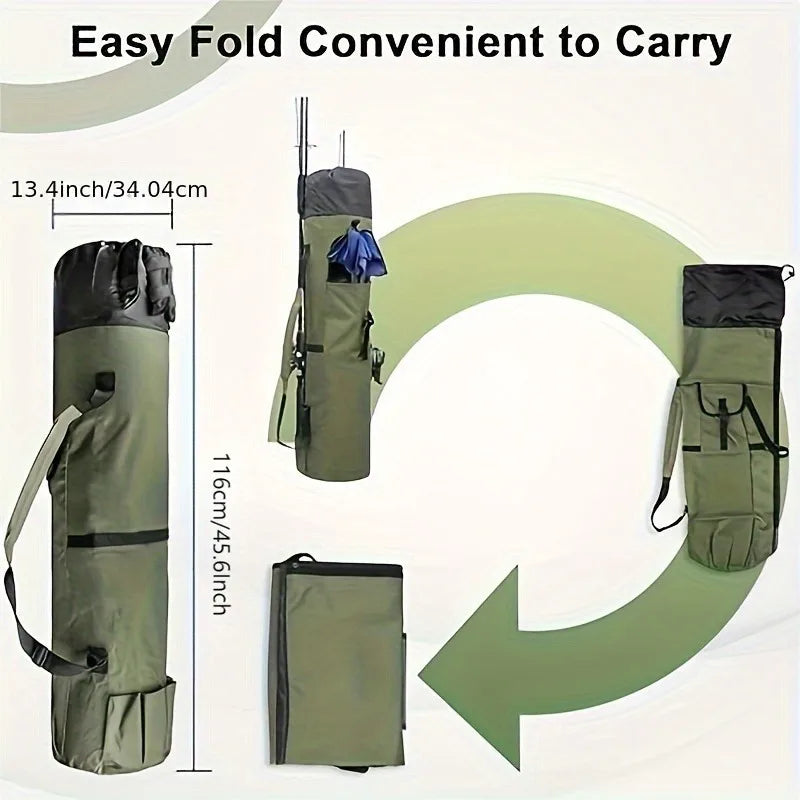 Fishing Rod Bag Durable Folding Fishing Tackle Carry Bag Multifunction Large Capacity High Quality Rod Case
