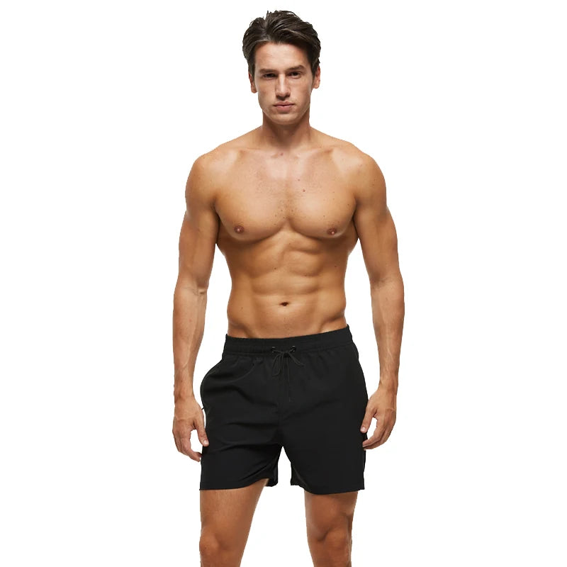 Escatch 2026 Summer Man Swimwear Solid Multicolor Polyester Mesh Liner Side Zipper Pocket Maillot De Bain Homme Sport Shorts